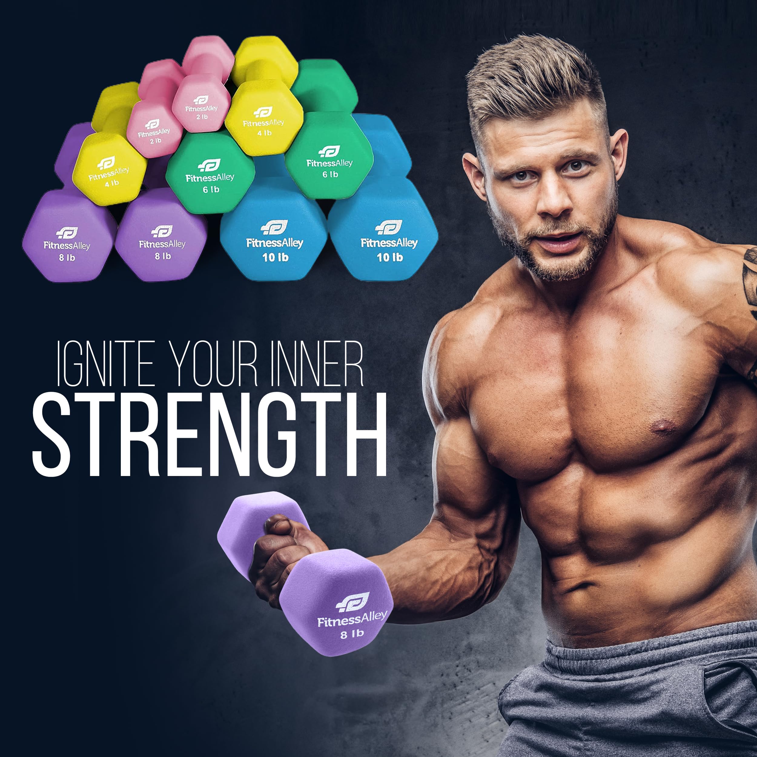 Amazon | Fitness Alley ネオプレン 5組 ワークアウトダンベル (2